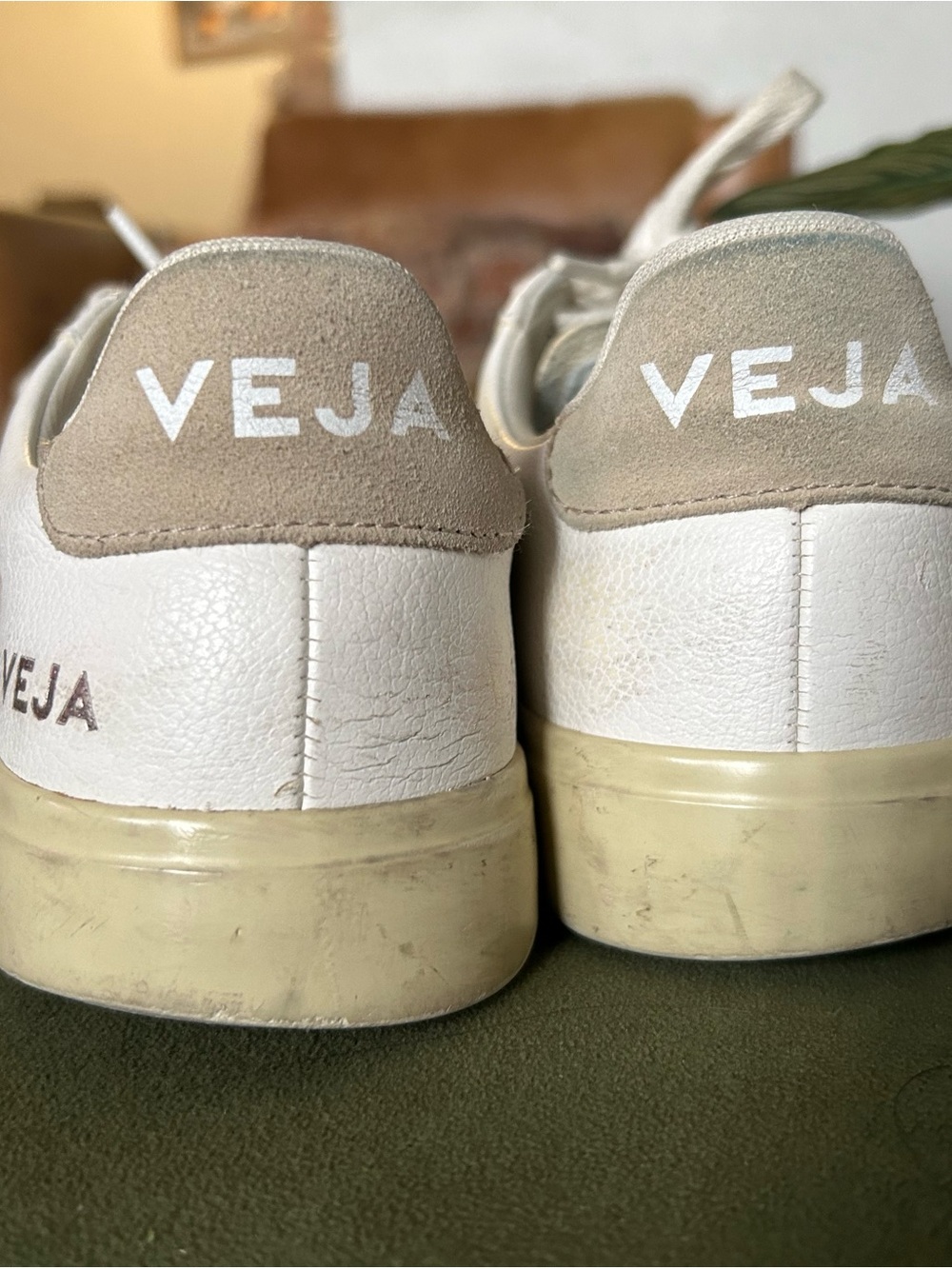 Veja Campo Almond Shoes Womens Size 6 White Leather Sneakers - Picture 5 of 10